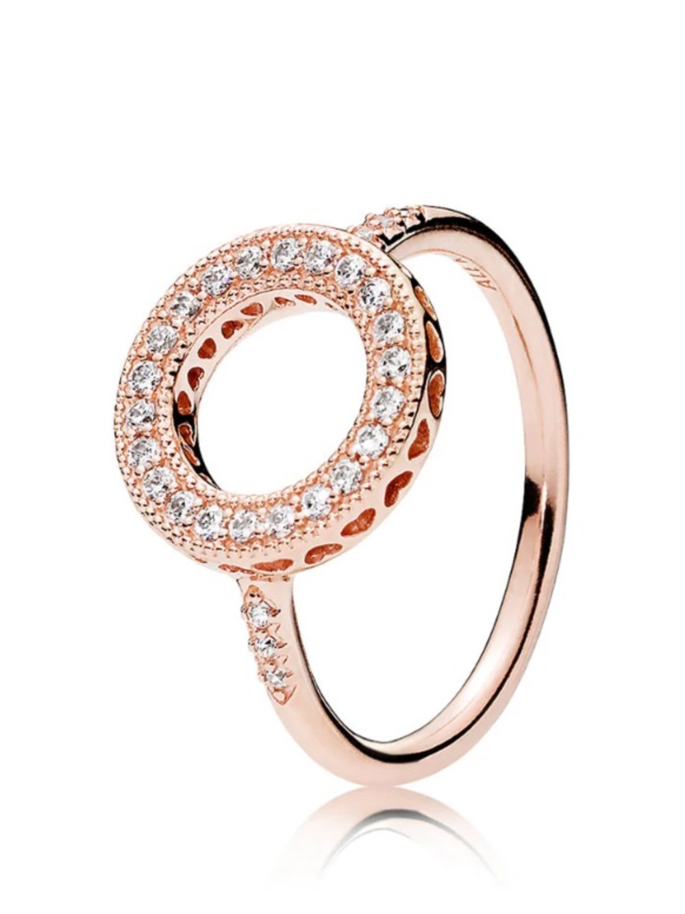 Pandora Rose Gold Open Circle Ring with Sparkling Stones